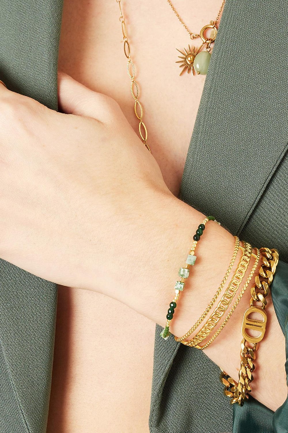 Pulsera All Natural Verde Acero inoxidable h5Imagen2